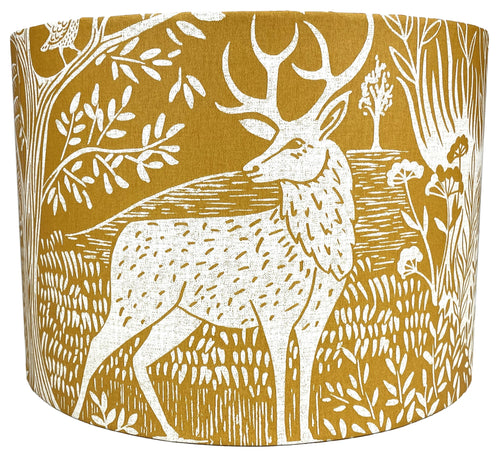 stag theme lampshade with hare and woodland design, perfect for table lamps and ceiling lights in home decor.