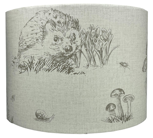 Rustic farmhouse lampshade featuring woodland animals for ceiling and table lamps.