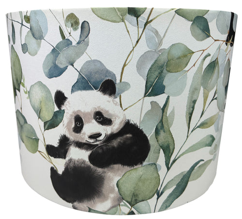 Panda lampshade for nursery with cute panda bear design.