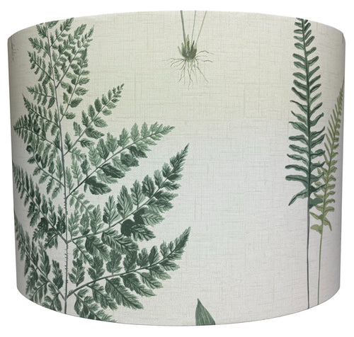 Fern Print Lampshade for Ceiling & Table Lamps – Neutral Botanical Light Shade with Elegant Green Leaf Design.