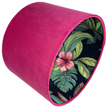Load image into Gallery viewer, Hot pink velvet lampshade