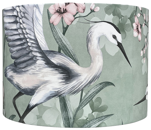 Heron lampshade featuring elegant bird design for ceiling and table lamps.