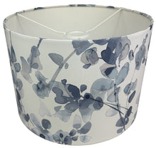 Load image into Gallery viewer, Drum lampshade with botanical flower print, available in two sizes, perfect for table lamps or ceiling pendants in home decor.