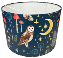 Load image into Gallery viewer, Handcrafted owl lampshade for kids bedroom decor.