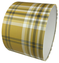 Load image into Gallery viewer, Tartan Check Lampshade in Grey, Yellow &amp; Blue – Stylish Ceiling or Table Light Shade for Modern &amp; Classic Decor