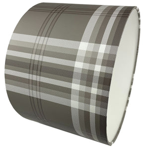 Tartan Check Lampshade in Grey, Yellow & Blue – Stylish Ceiling or Table Light Shade for Modern & Classic Decor