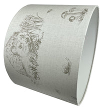 Load image into Gallery viewer, Country style lampshade with charming woodland animal illustrations.