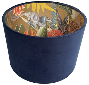 Navy Blue Tropical Lampshade