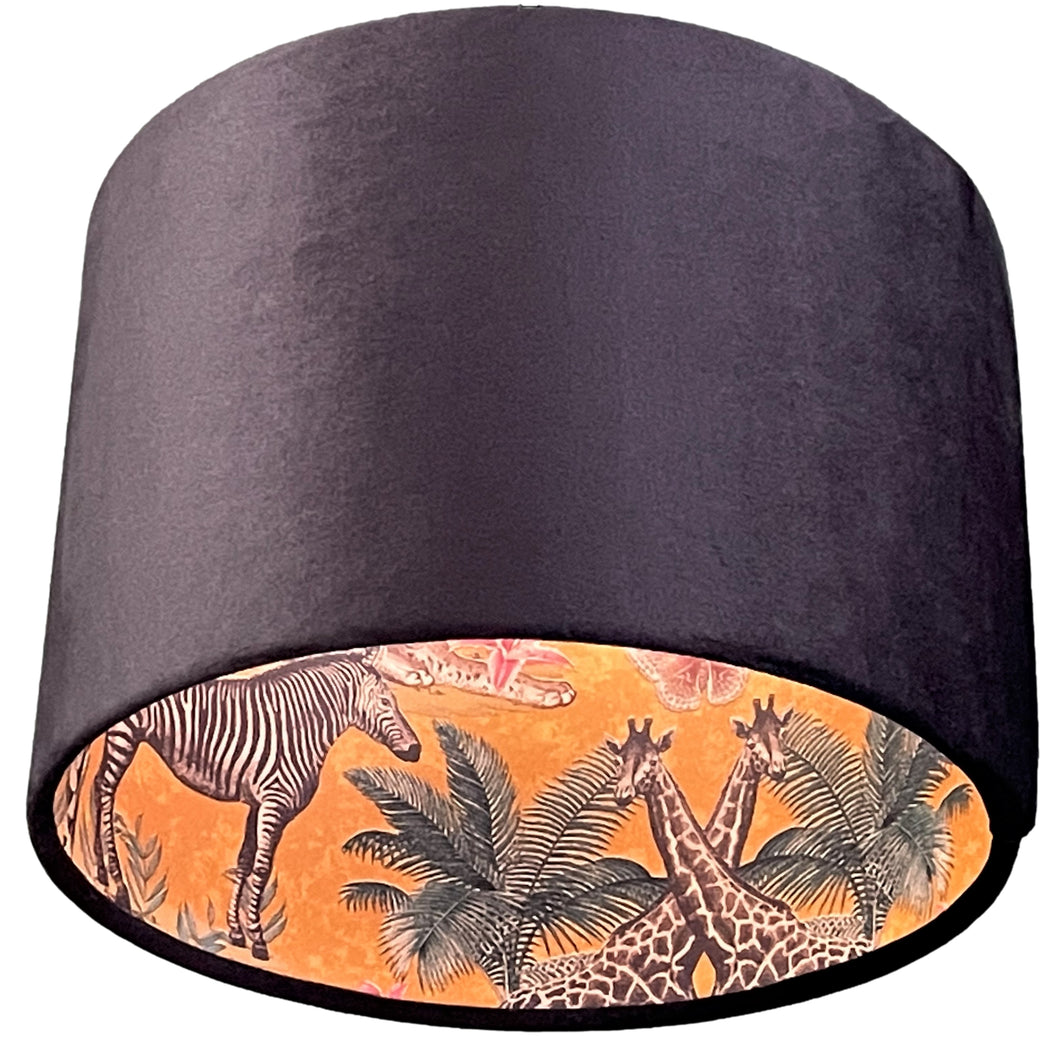Velvet safari lampshade