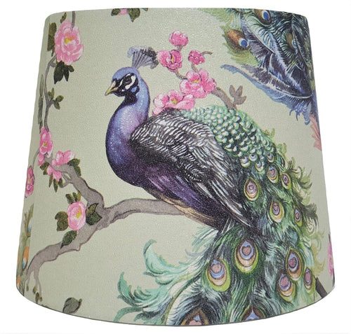 green peacock table lamp shade