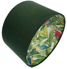 Load image into Gallery viewer, Dark Green Velvet tropical lampshade