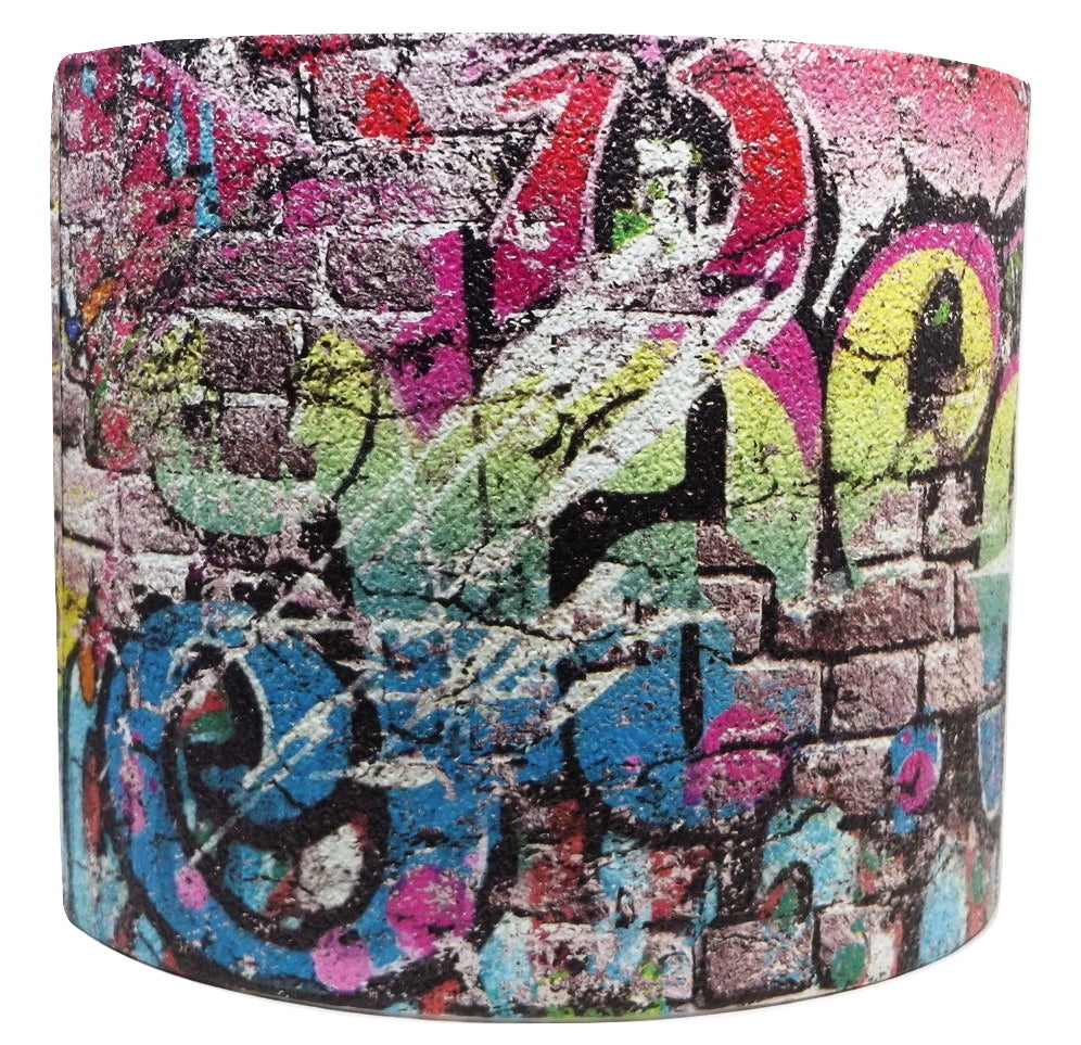 graffiti brick wall lampshade