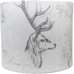 Etched stag drum light shade
