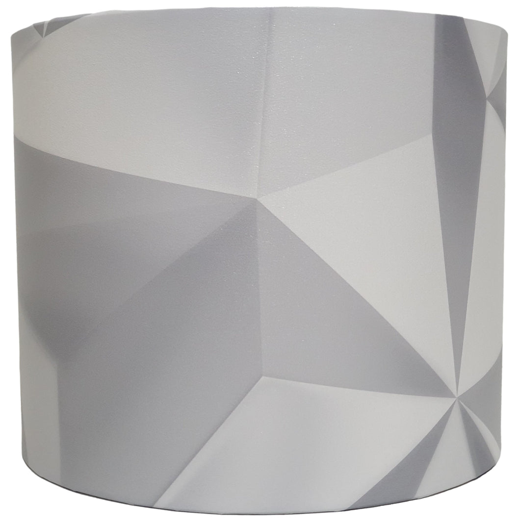 silver grey geometric lampshade