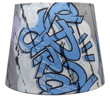 Load image into Gallery viewer, grey and lilac graffiti light shade
