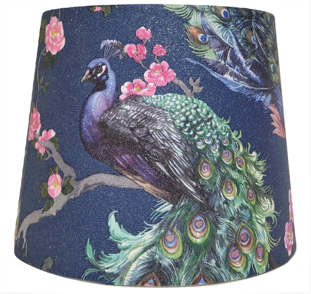 navy peacock table lamp shade