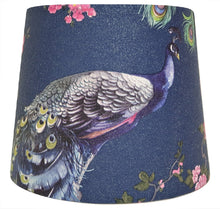 Load image into Gallery viewer, navy peacock table light shade