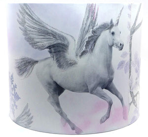 lilac unicorn drum lamp shade