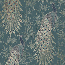 Load image into Gallery viewer, teal peacock wallpaper