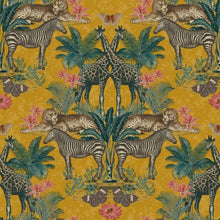 Load image into Gallery viewer, Teal Velvet Safari Animal Lampshade Ceiling Light Shade Mustard Yellow Inner