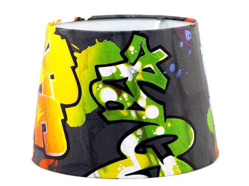 black graffiti lamp shade