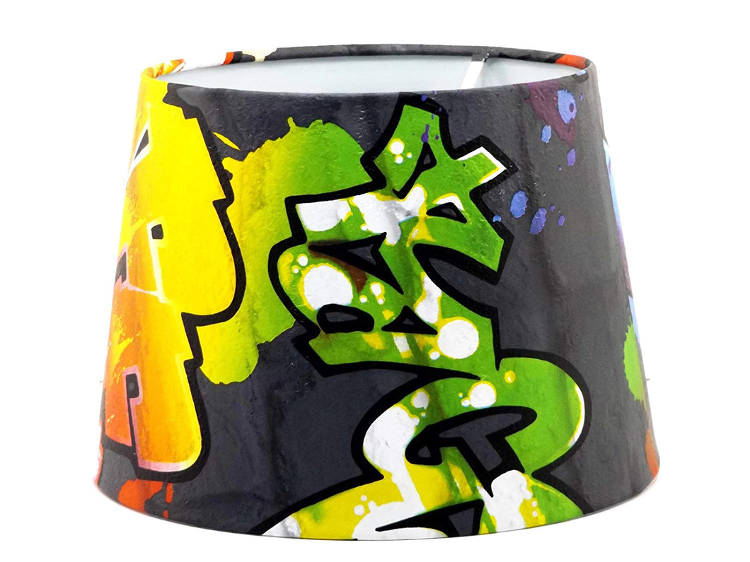 black graffiti lamp shade