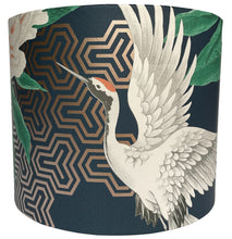 Load image into Gallery viewer, Navy blue bird lampshade