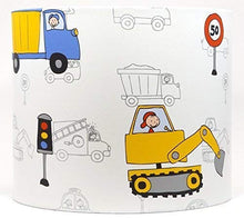 Load image into Gallery viewer, Digger Car Lorry Drum Lampshade or Ceiling Light Shade