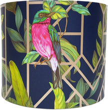 Load image into Gallery viewer, Geometric bird navy lampshade