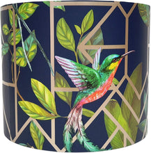 Load image into Gallery viewer, geometric bird navy light shade