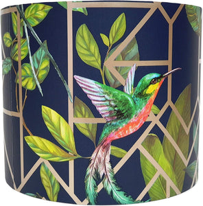 geometric bird navy light shade