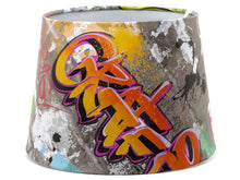Load image into Gallery viewer, graffiti lampshade brick wall