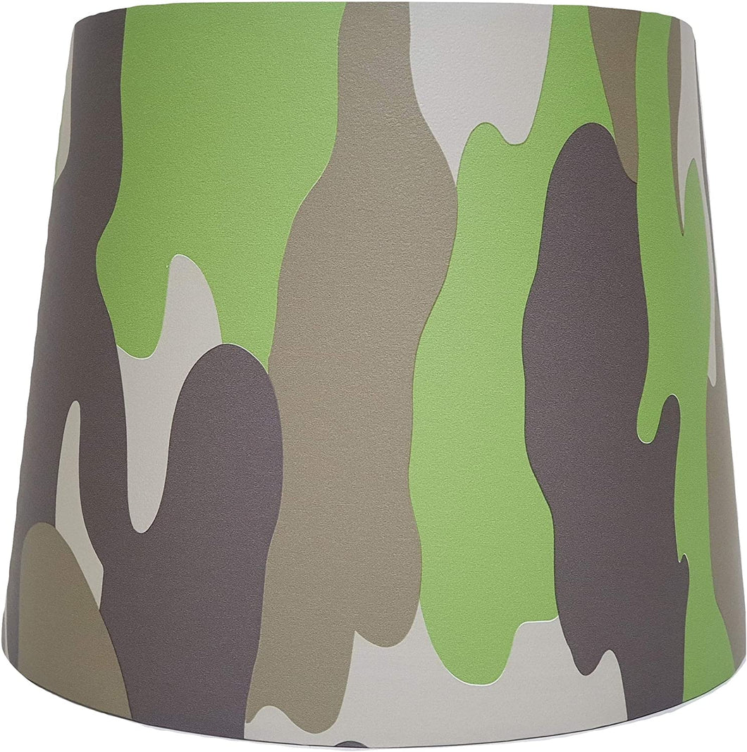 green camouflage lampshade