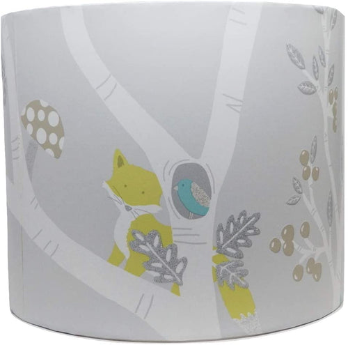 grey woodland animals lampshade