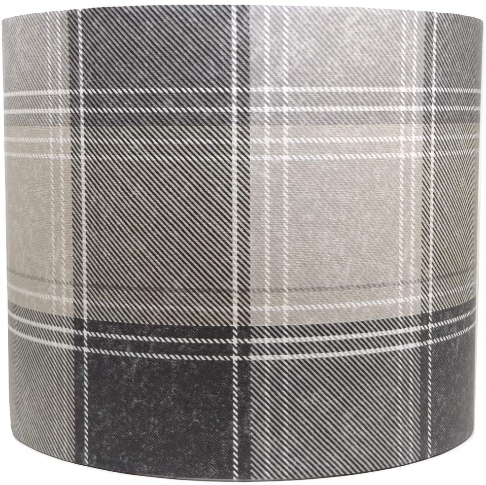 Country check mono tartan lampshade