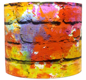 multicoloured brick wall lampshade