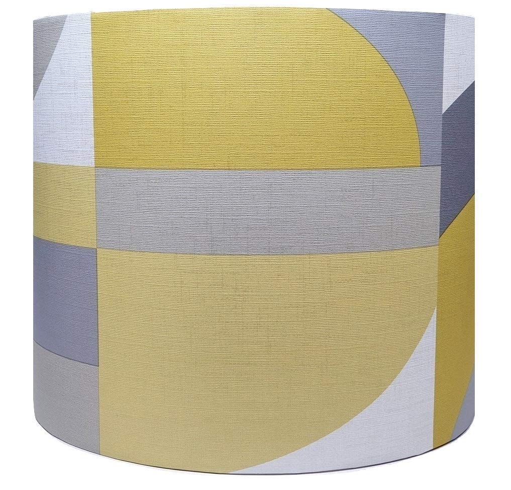 Ochre & Grey geometric lampshade