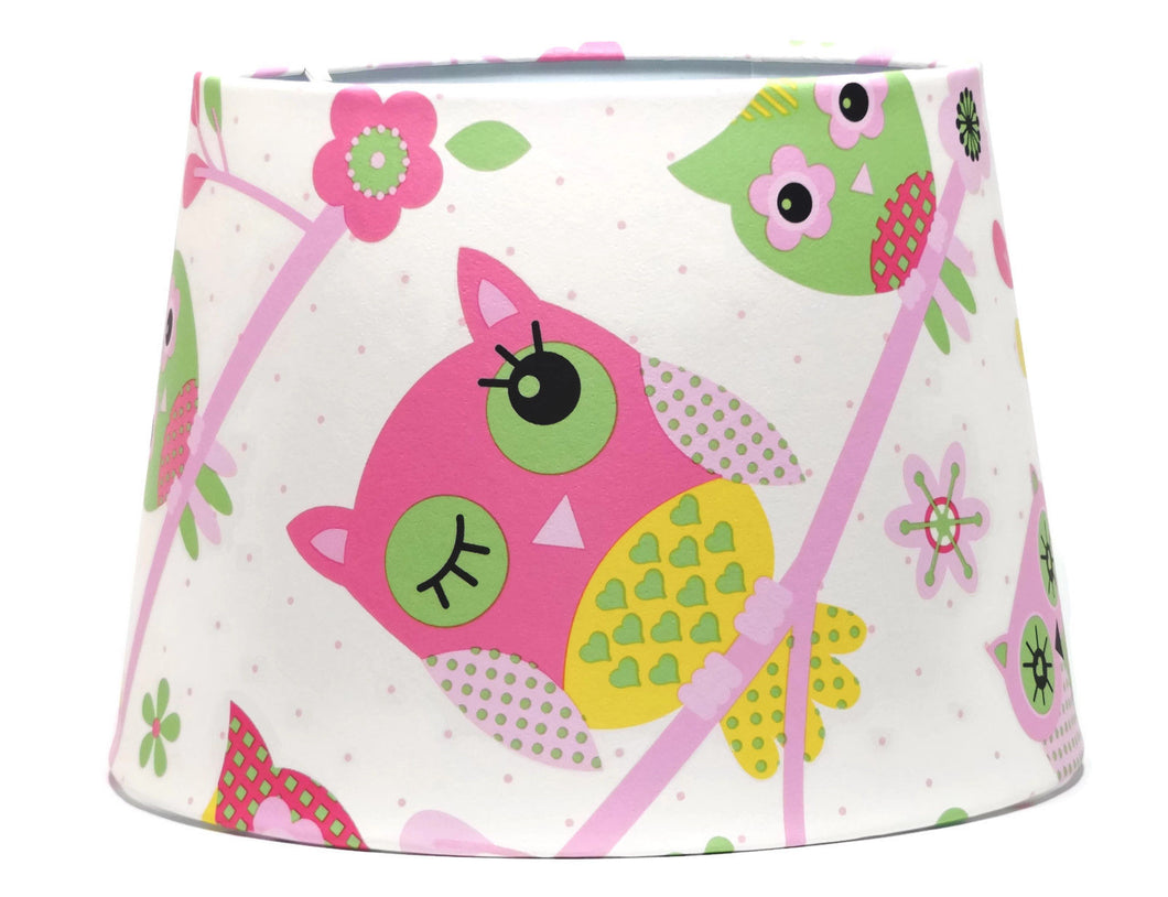 pink owl lampshade