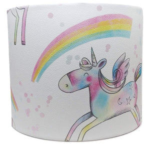 Rainbow Unicorn Drum Light Shade