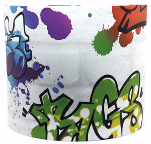 white graffiti ceiling light shade