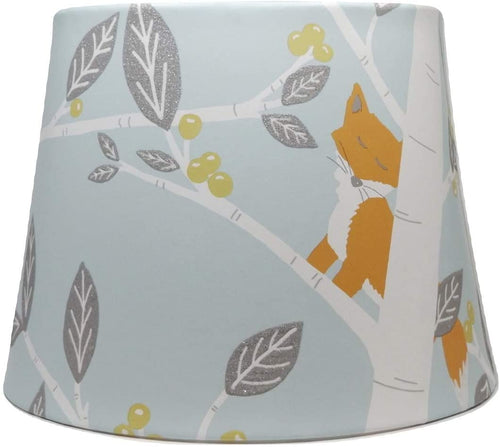 teal woodland animals lampshade