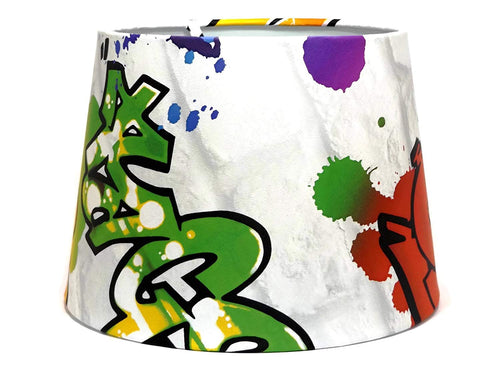 white graffiti lampshade